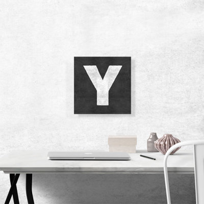 «Chalkboard Alphabet Lettre Y», reproduction d'art textuel sur toile tendue