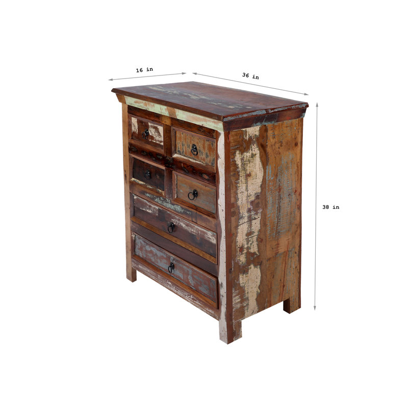 6 Drawers Antique Solid Wood Cabinet