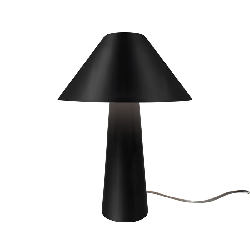 Lampe de table en céramique Caroldine, Noir mat carbone
