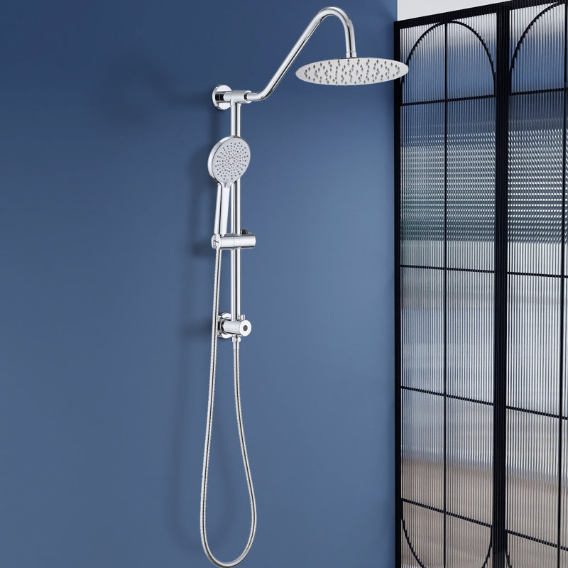 Pomme de douche avec système de douche à main avec pomme de douche à pluie 10 po, Chrome chrome