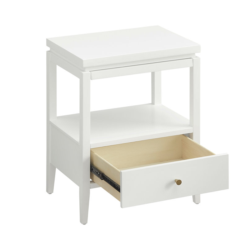 Olana White 1-drawer Nightstand, White