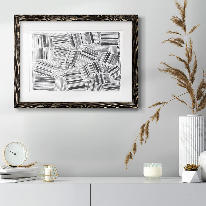 Motif matelassé III, impression sur papier encadrée, Noir, H 28 po x l 42 po