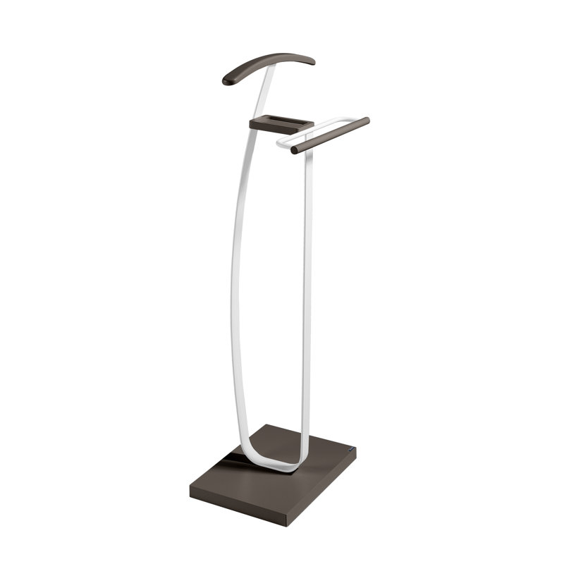 Solid Wood Freestanding Valet Stand, Moka/White