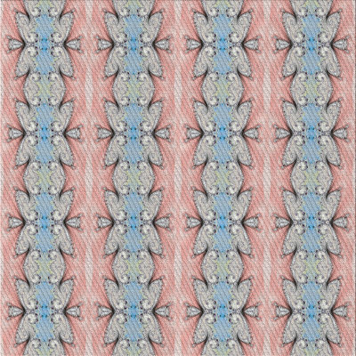 Rose géométrique/Tapis décoratif bleu