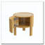 Table d'appoint ronde cannelée avec rangement