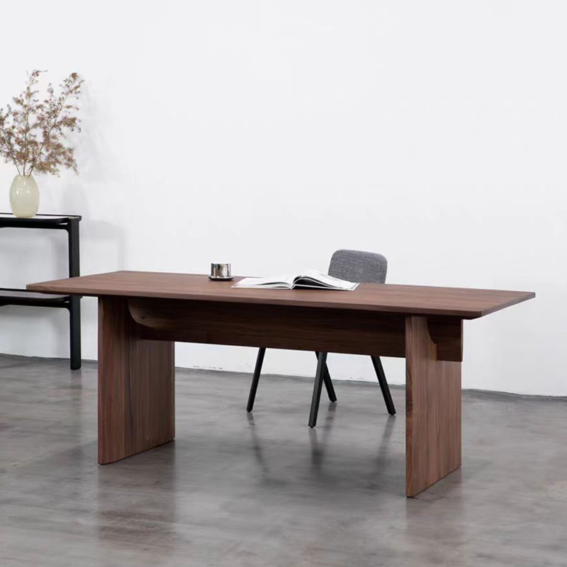 Solid Ash Wood Rectangular Dining Table., 29.53"H x 55.12"L x 27.56"W, Brown