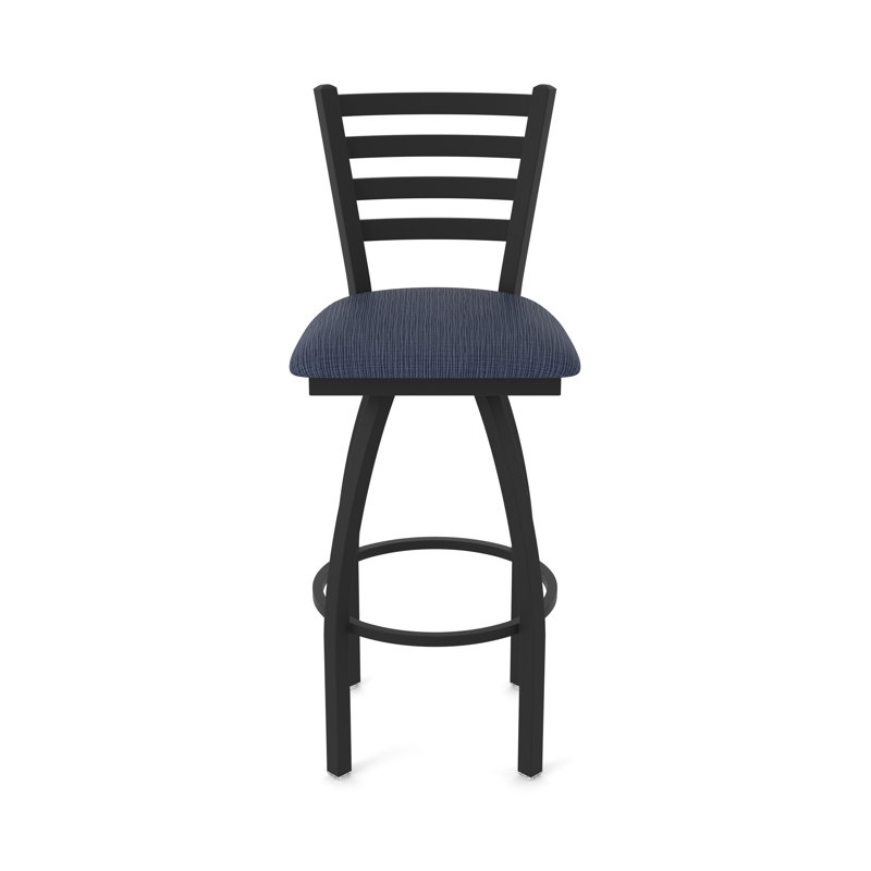Tabouret pivotant Jackie, Noir froissé, Très grand (siège d'une hauteur de 36 po), Tissu - ancre graphique