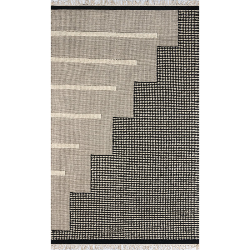 Tapis en laine tissé à la main et à plat, Rectangle 7 pi 9 po x 9 pi 9 po