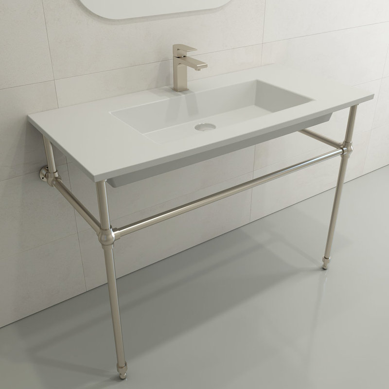 Ravenna Bathroom Sink, Matte White, 8" Widespread