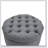 Round Linen-touch Fabric Storage Footstool Ottoman Button Tufted Footrest with Removable Lid, Grey