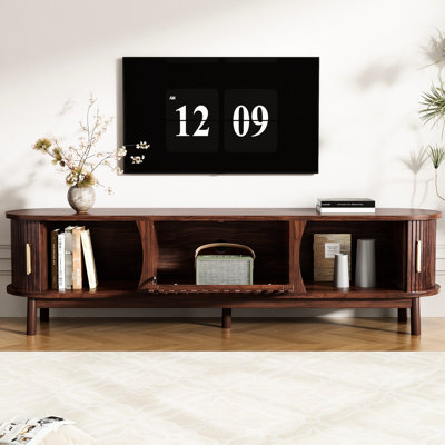 75-Inch Tv Stand, Smooth Waterproof Surface, Space - Saving Storage, And Versatile Style Modern Pine Wood Legs, Well Designed Storage