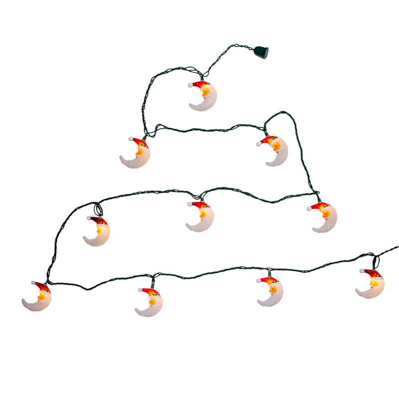 Guirlande de 10 lumières Santa Moon Face
