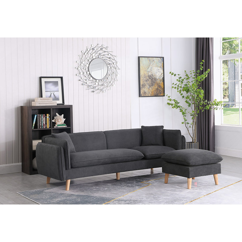 Canapé modulaire en tissu gris foncé Brayden