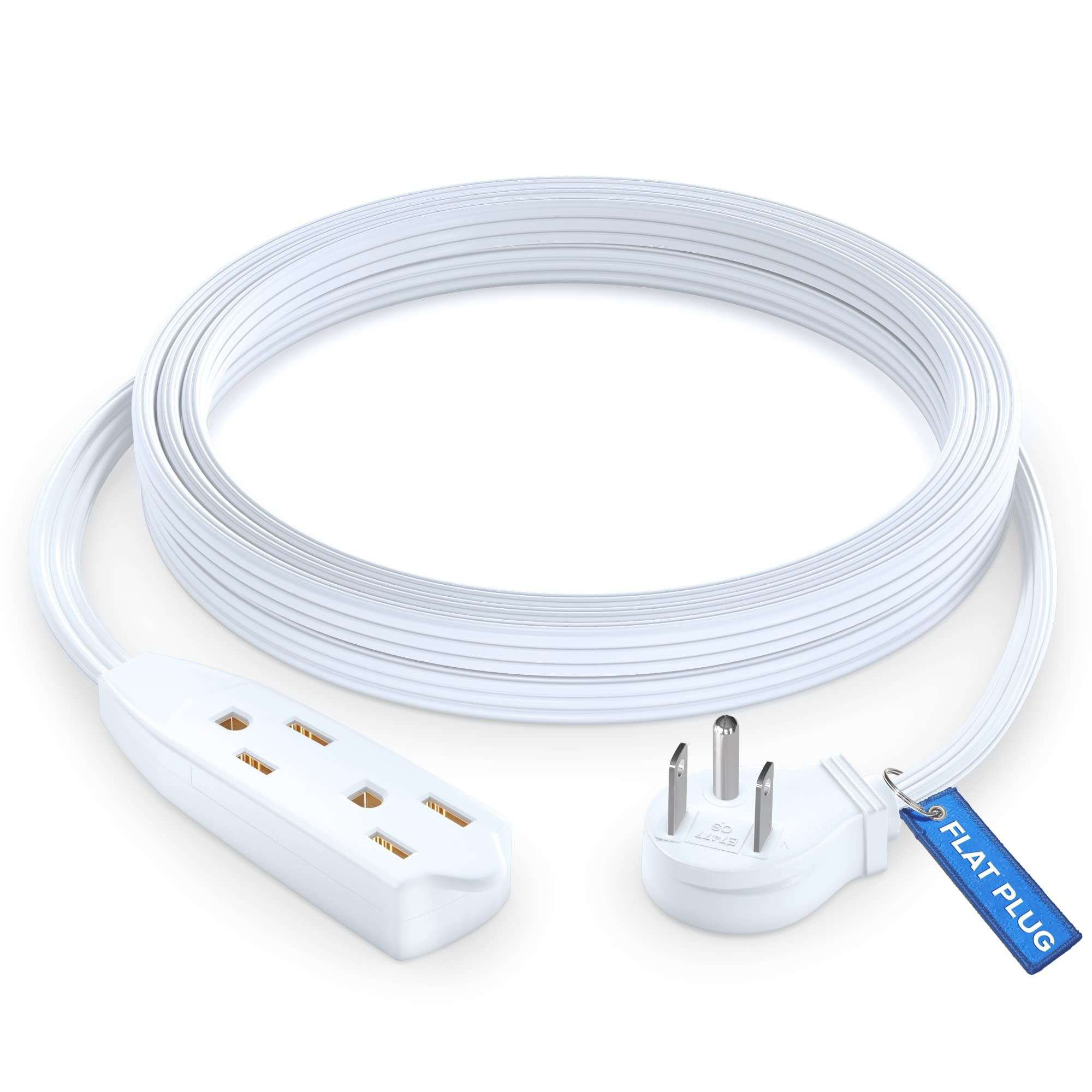 Sleek Socket Wall Outlet Concealer with 3 ft. Extension Cord for Cable  Management 