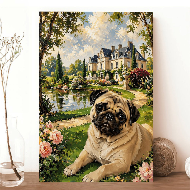 Toile, art mural, carlin, château français, impression d'art sur affiche rétro, décoration intérieure, 12 po x 18 po