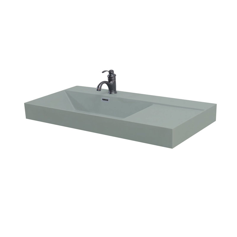 39 in. Composite Granite Sink Top in Dark Grey, Gris foncé