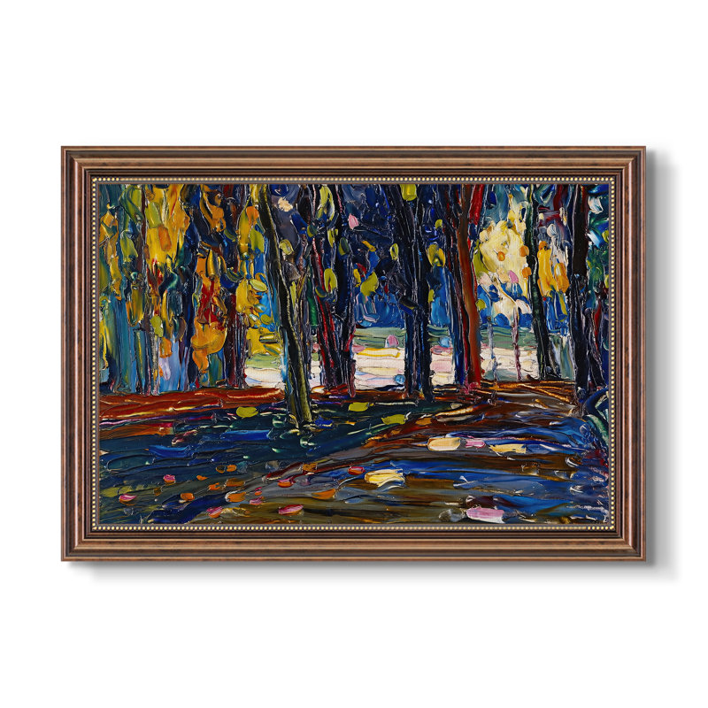 Autumn Study, 1908 - Wassily Kandinsky - Toile encadrée sur mesure, 20x28 INNER SIZE, Framed Canvas, Classic Mahogany