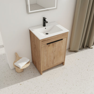 Meuble-lavabo simple 24,09 po avec comptoir en céramique