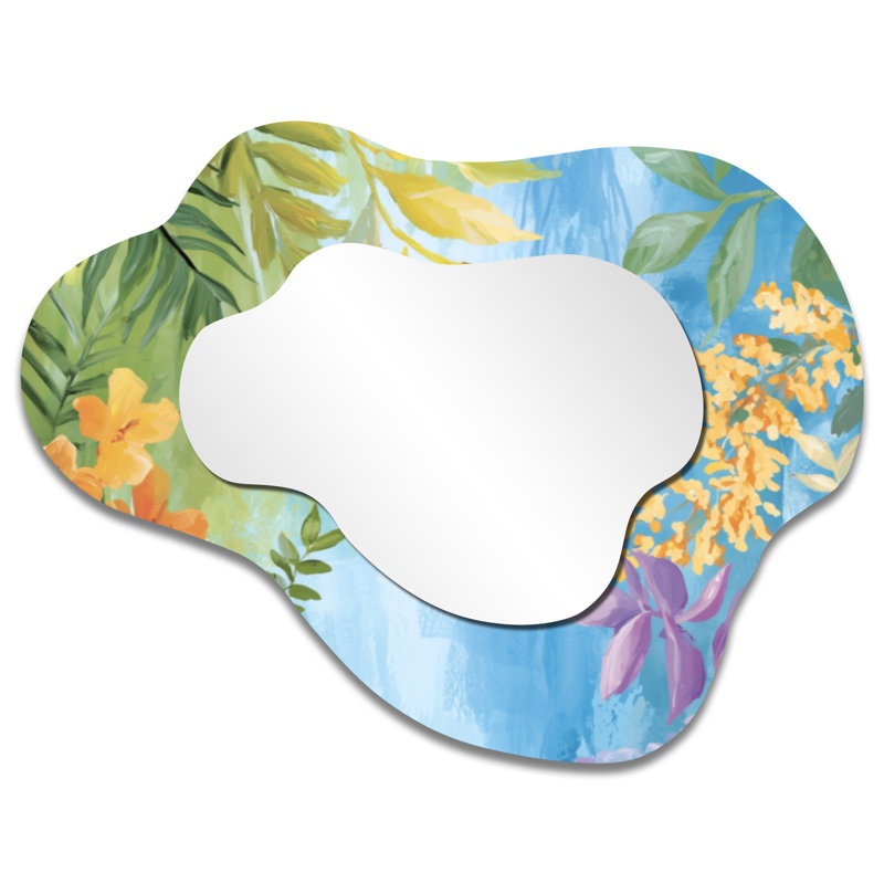 Miroir mural abstrait nuage - Summer Jungle Path to Heaven II, imprimé sur métal, 27" x 35"
