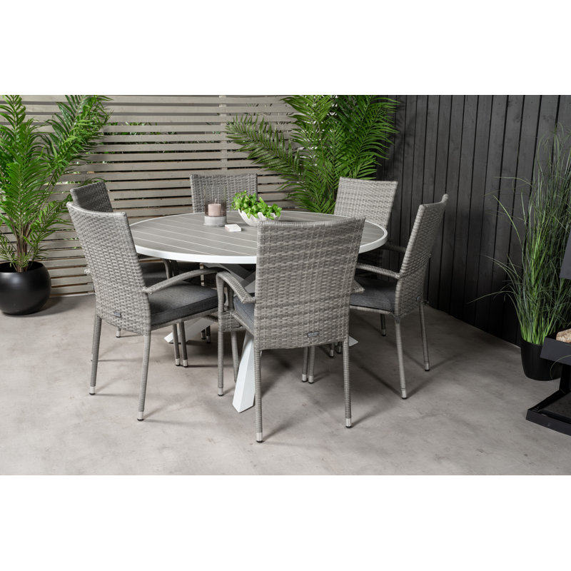 Akia 6 - Person Patio Dining Set with Round Table