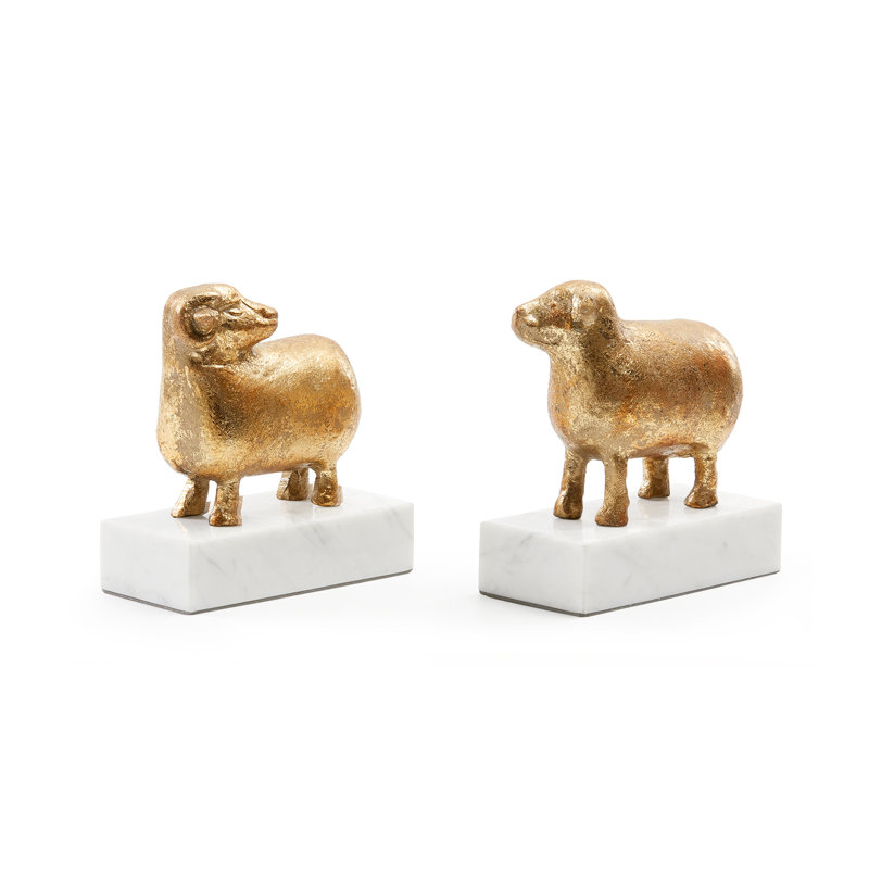 Sheep Bookends (Pair), Gold