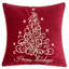 Coussin décoratif en velours brodé Happy Holiday