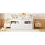 4 lit mezzanine simple blanc avec armoire et tablettes