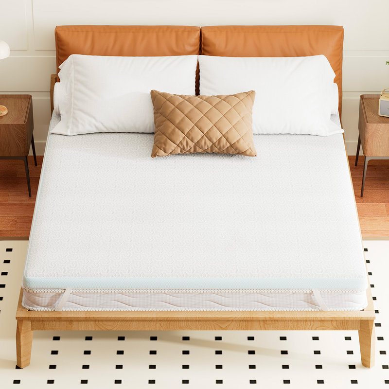 Surmatelas en coton Memory, 3", Simple extra long, Blanc