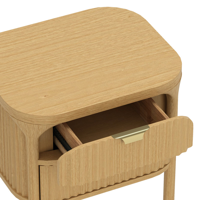 Table de chevet 2 tiroirs Parkwood, Naturel
