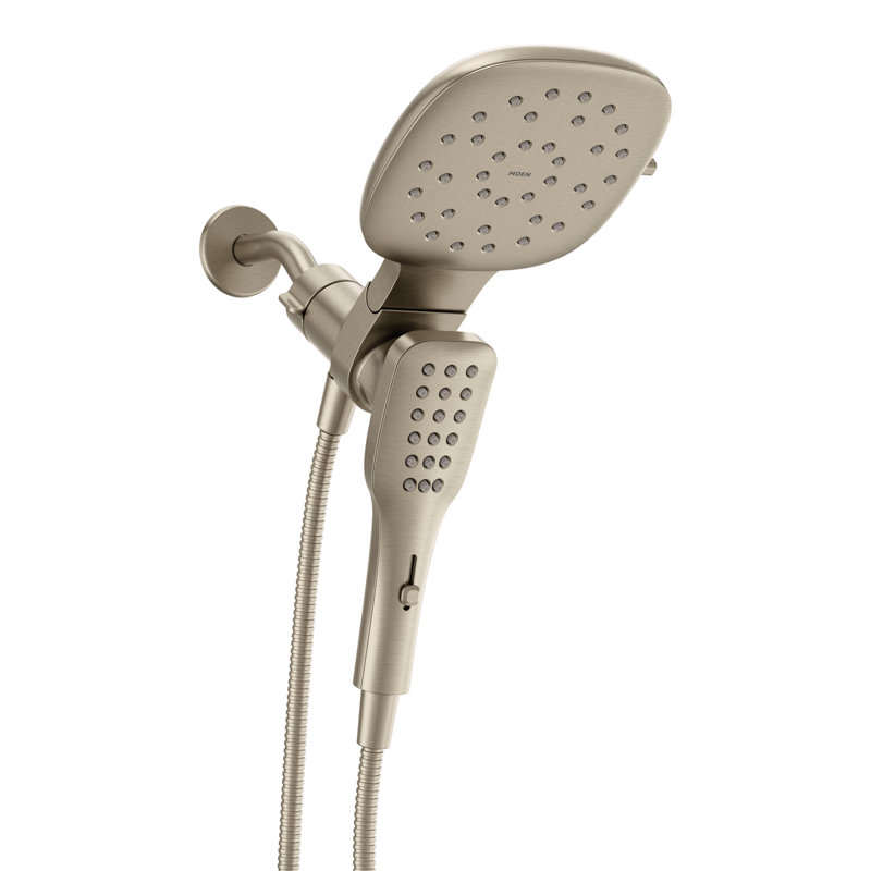 Pomme de douche double Verso avec Magnetix, Nickel brossé