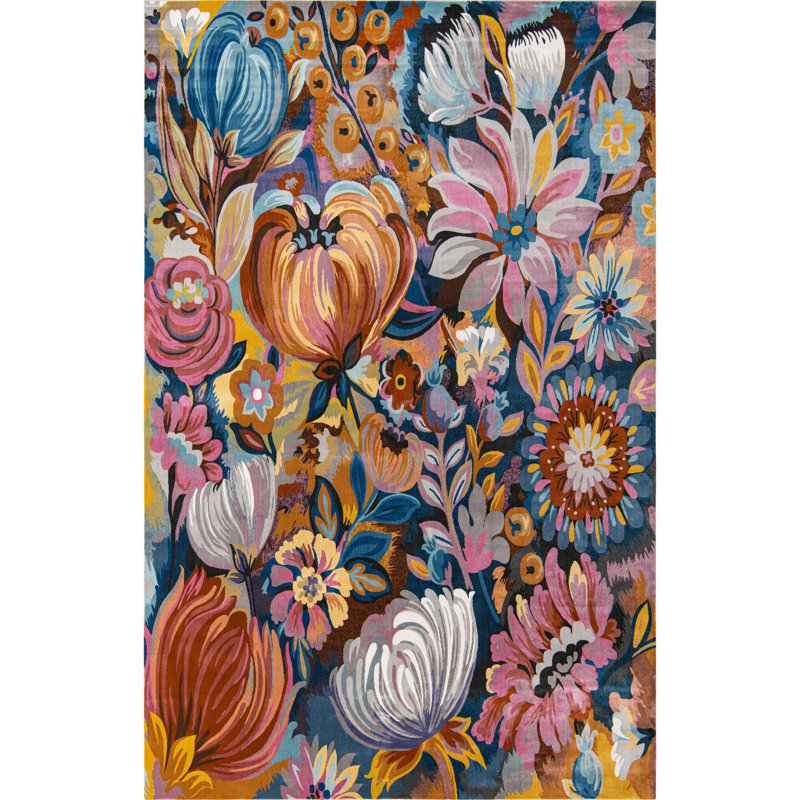 Clydine Floral Indoor Rug, Rectangle 5'3" x 7'10"