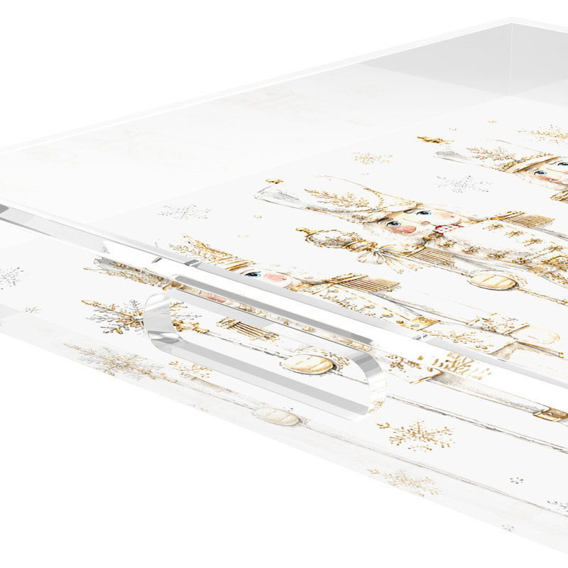 Acrylic Decorative Tray, 18"W x 18"D, Gold