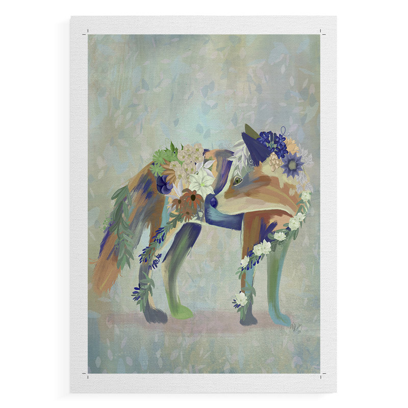 Fantastic Florals Fox, debout - reproduction de toile seulement - non encadrée