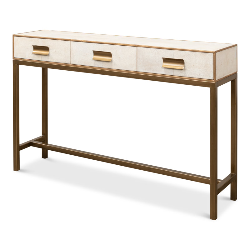 Shagreen 54'' W Console Table, Osprey White