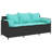 Patio Sofa With Cushions 3-Seater Poly Rattan-273108639-272390808