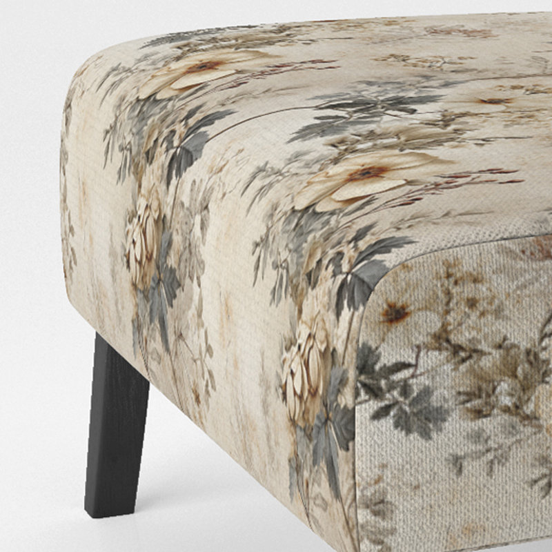 Rustic Victorian Brocade Victorian Motif - Chaise d'appoint de chalet rembourrée à motif floral