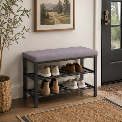Shoe Bench, Storage Bench, Entryway Bench with Cushion, Shoe Shelf with Seat, Space-Saving, Modern Style, for Living Room, Bedroom, Hallway