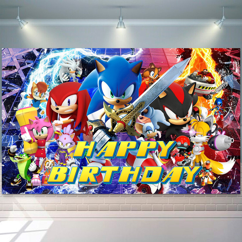 Sonic Backdrop,43.3"* 70.8" Sonic Birthday Backdrop Sonic Photo Backdrop Sonic Party Backdrop