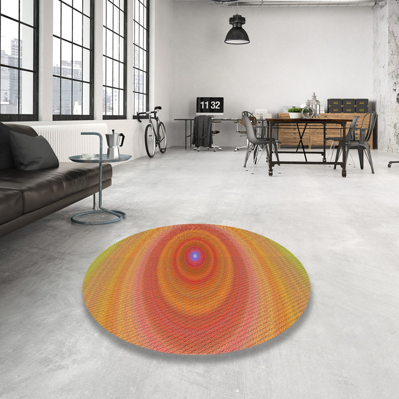 Tapis orange, Rond 8 pi