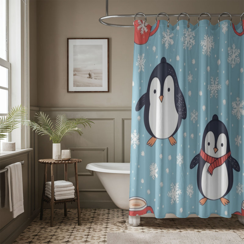 Happy Feet - Rideau de douche haut de gamme, H 74 po x l 71 po