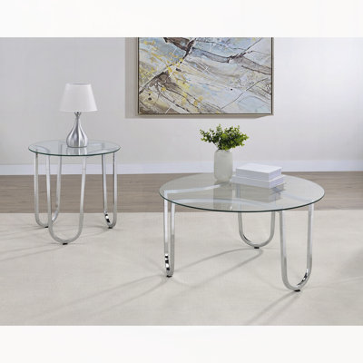 Ensemble de tables basses chromées 2 pièces