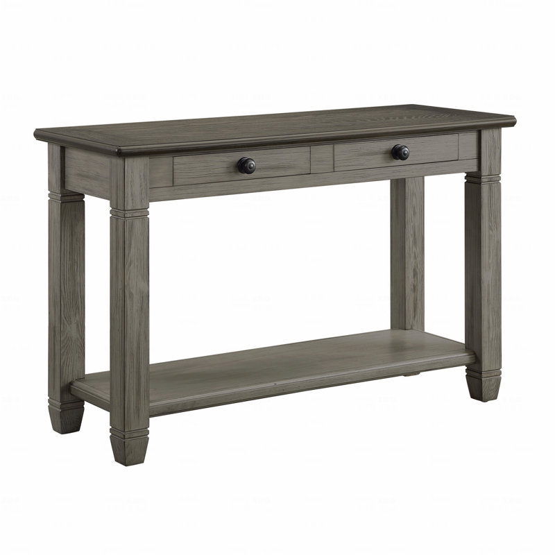 Table basse et canapé gris avec 2 tiroirs et une tablette inférieure, Gris