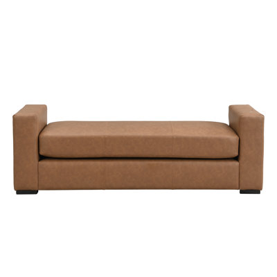 Stylish and Durable Brown Faux Leather Ottoman
