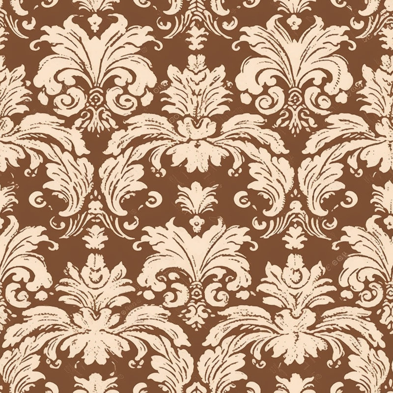 Polyester Comforter, Brown/White Damask, King Comforter