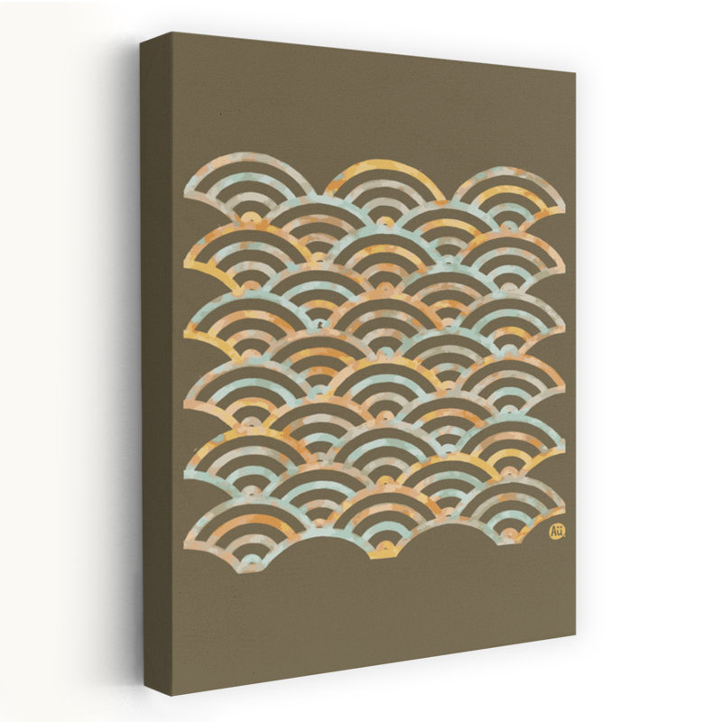 Contemporary Art Geometric Traditional Abstract Nature Ocean Wall Art, H 60 po x l 40 po