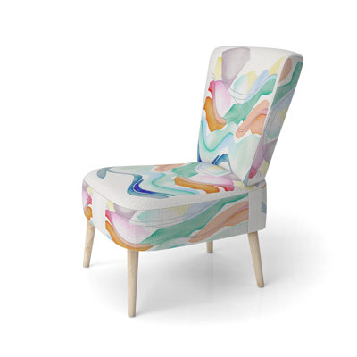 Bright Watercolor Art - Chaise d'appoint rembourrée minimaliste, chaise d'appoint abstraite minimale