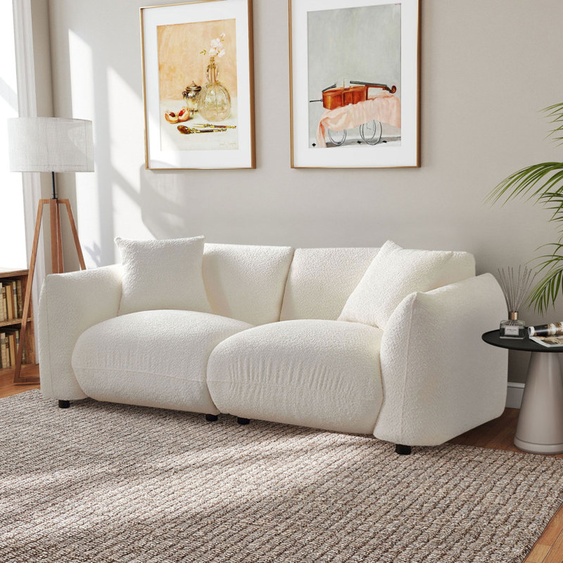 Canapé Mid-Century à 2 places pour le salon, beige