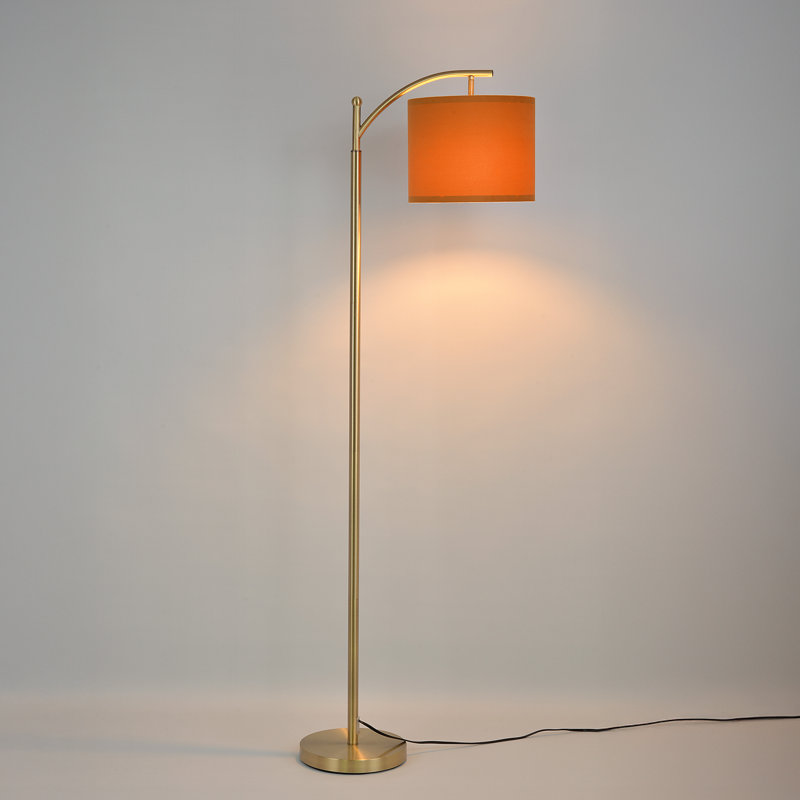 Lampe sur pied dorée à intensité variable 62 po avec télécommande (ampoule DEL 10 W incluse), Orange