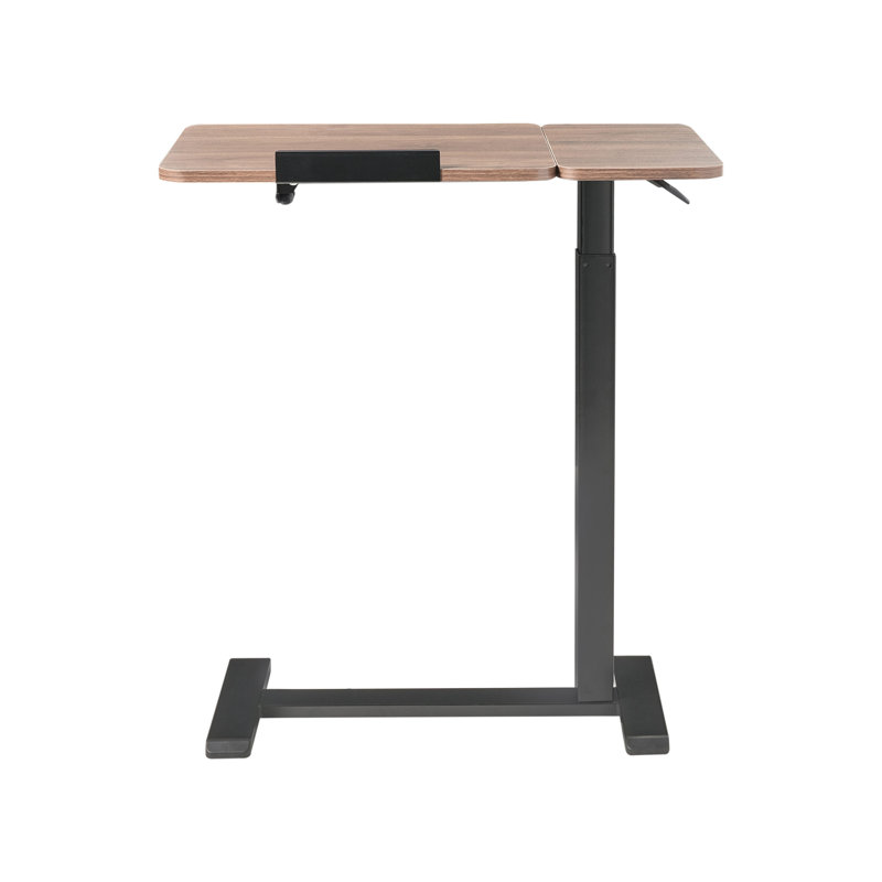Adjustable Metal Base Standing Desk, Brown/Black