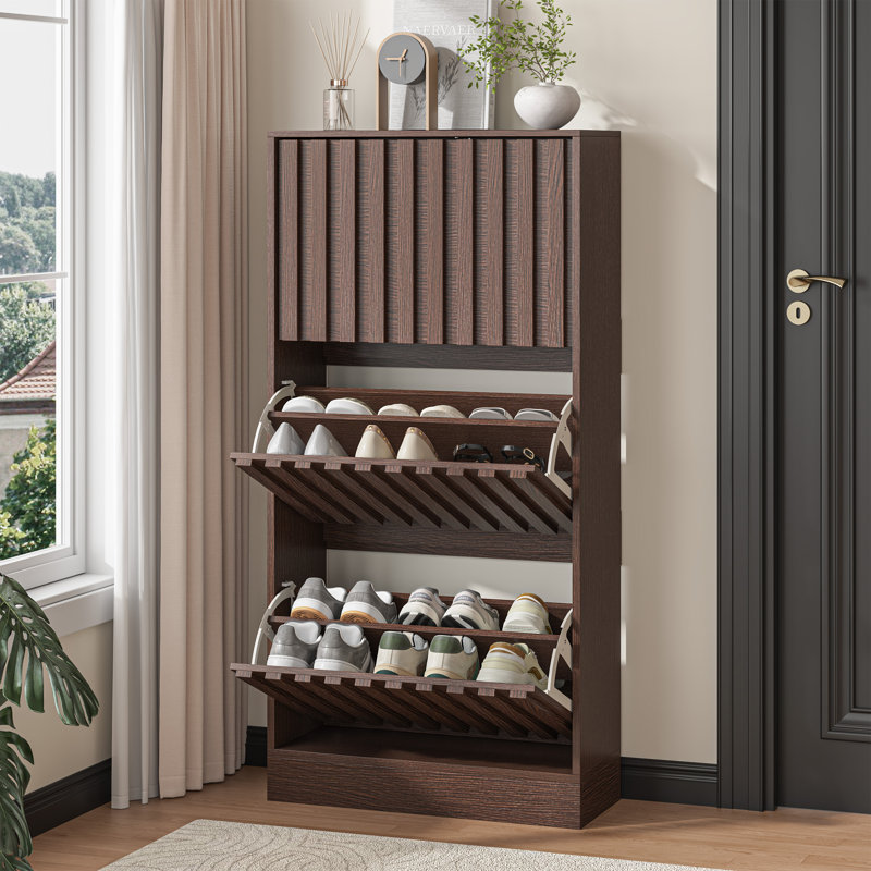 12 Pair Shoe Storage, Walnut